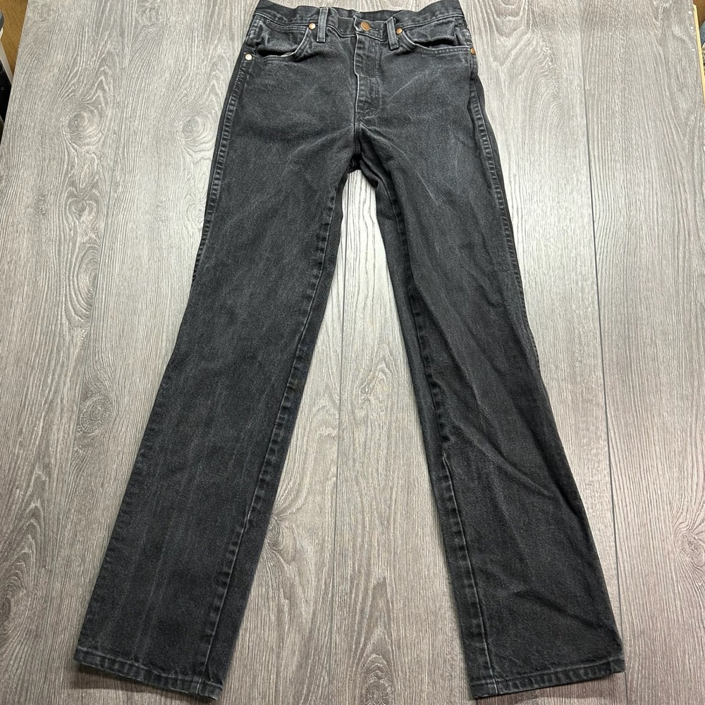 Wrangler Cowboy Cut Slim Fit Jeans Black Denim 30x34 Mens High Rise 936WBK